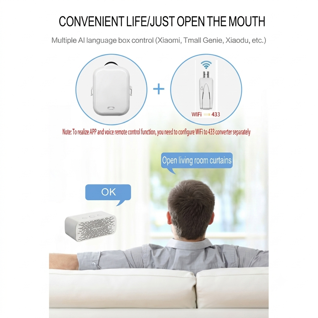 Easy-Install Smart Curtain Robot - Wireless Automatic Opener with App & Voice Control